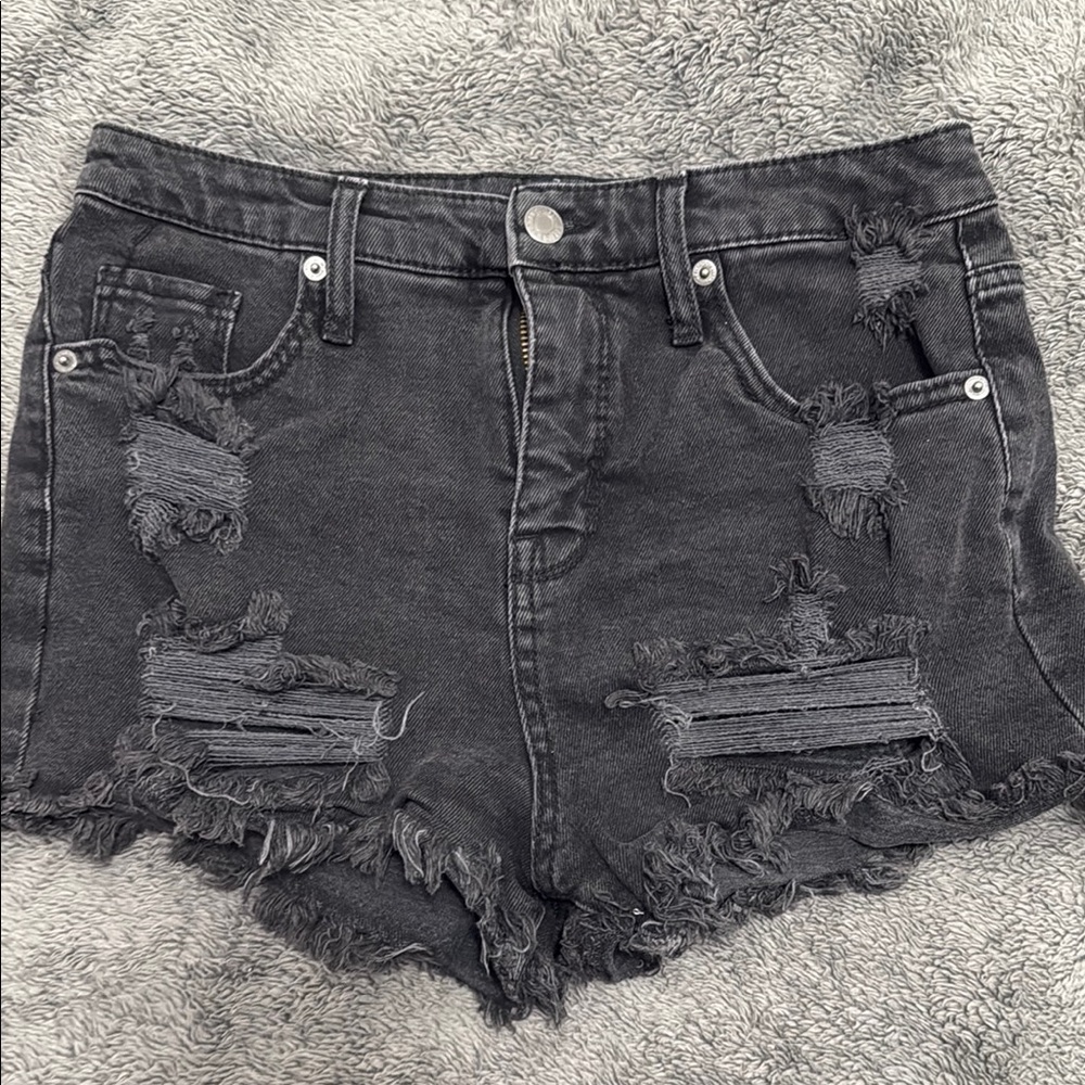 Mossimo Supply Co. Black Distressed Jean Shorts